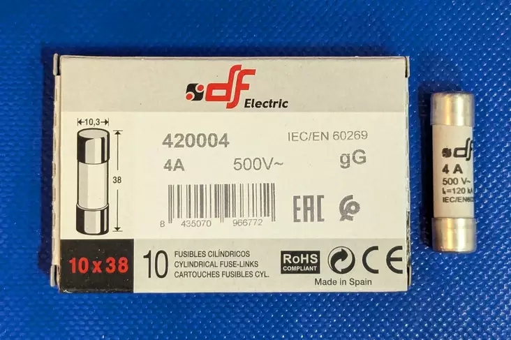 10*38 mm 4A 500V gL Putkivaroke - Keraamiset putkisulakkeet gG - 3121398-420004 - 1