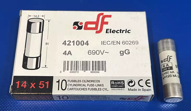 14*51 mm 4A 690V gL Putkivaroke - Keraamiset putkisulakkeet gG - 3121423-421004 - 1