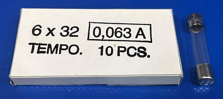 6,3*32 mm 0,063A 250V T Lasiputkisulake - Lasiputkisulakkeet 6,3x32mm nopeat (F) j - 534004 - 1