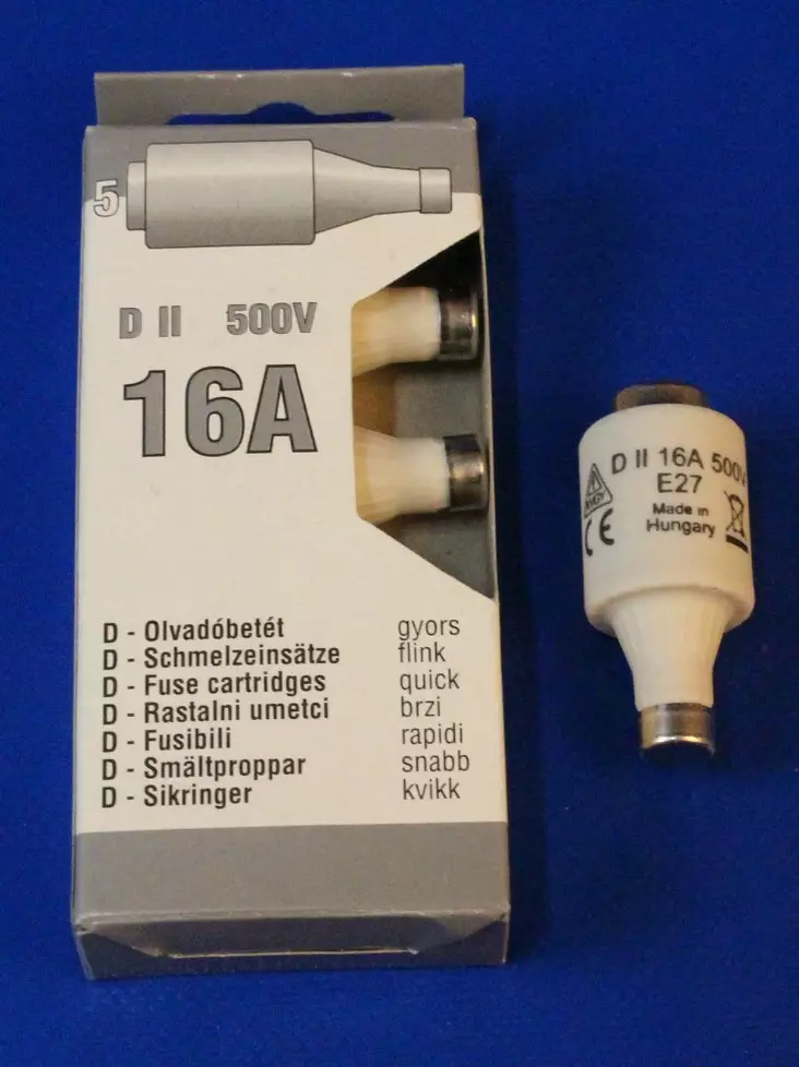 D II 16A 500V nopea tulppasulake - Nopeat tulppasulakkeet DII / E27 ja DIII - 3021104 - 1