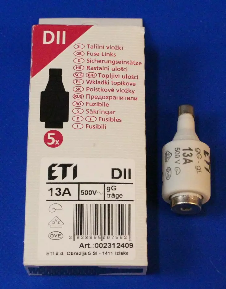DII E27 13A 500V hidas tulppasulake - Hitaat tulppasulakkeet DII / E27 ja DIII - 3021114 - 1