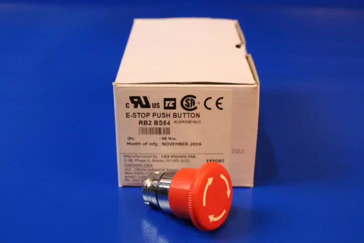 Sienipainike pun,40mm,vapaut,kiert, jousipal IP65 - 22mm HÄTÄ-Seis-, ohjaus- ja 1-0 painikke - RB2BS54 - 1