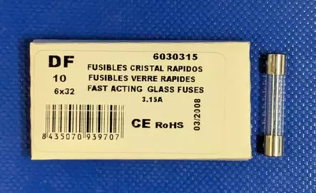 6,3*32 mm 3,15A 250V F Lasiputkisulake - Lasiputkisulakkeet 6,3x32mm nopeat (F) j - 3021365-6030315 - 1
