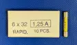 6,3*32 mm 1,25A 250V F Lasiputkisulake - Lasiputkisulakkeet 6,3x32mm nopeat (F) j - 3021361-6030125 - 2