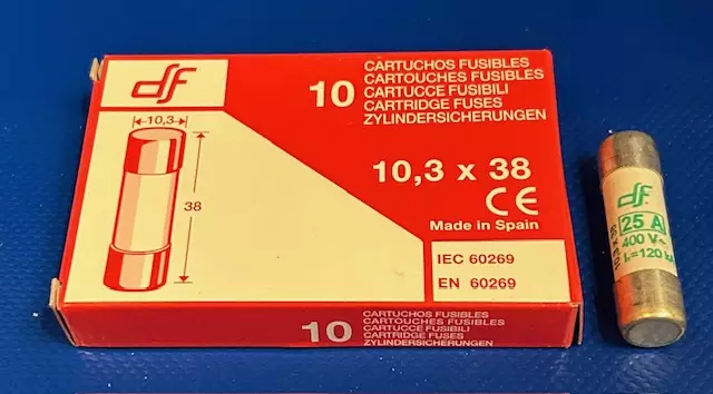 10*38 mm 25A 400V aM Putkivaroke - Keraamiset putkisulakkeet aM - 3121419-440025 - 1