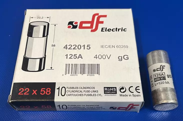 22*58 mm 125A 690V aM Putkivaroke - Keraamiset putkisulakkeet aM - 3121480-442015 - 1