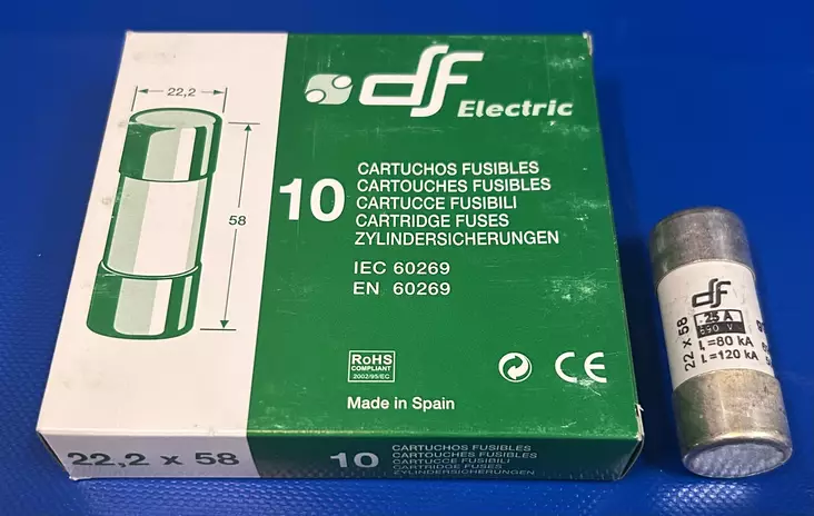 22*58 mm 25A 690V gl-gG Putkivaroke - Keraamiset putkisulakkeet gG - 3121457-422025 - 1