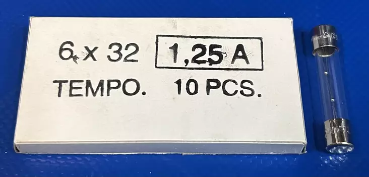6,3*32 mm 1,25A 250V T Lasiputkisulake - Lasiputkisulakkeet 6,3x32mm nopeat (F) j - 3021386-6330125 - 1