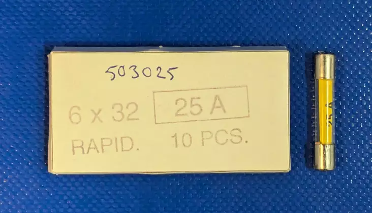 6,3*32 mm 25A 250V F Lasiputkisulake - Lasiputkisulakkeet 6,3x32mm nopeat (F) j - 503025 - 1