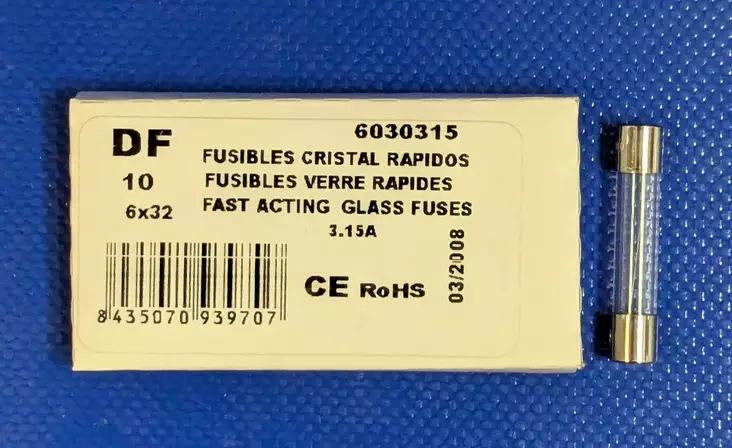 6,3*32 mm 3,15A 250V F Lasiputkisulake - Lasiputkisulakkeet 6,3x32mm nopeat (F) j - 3021365-6030315 - 1