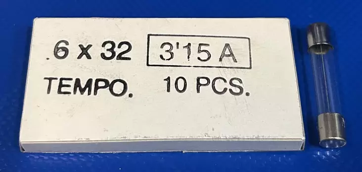 6,3*32 mm 3,15A 250V T Lasiputkisulake - Lasiputkisulakkeet 6,3x32mm nopeat (F) j - 3021390-6330315 - 1