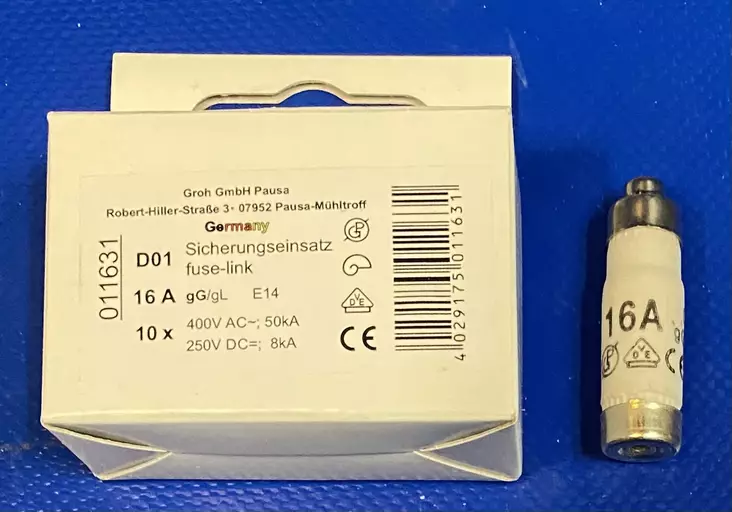 D01 Tulppasulake 16A Neozed 400Vac tai 250Vdc - Neozed tulppasulakkeet D01 / E14, D02 / - 3021145 - 1