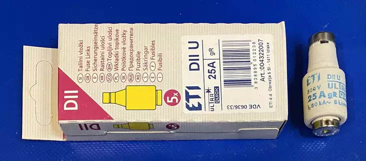 Erikoisnopea tulppasulake DII 25A 500V gR Silized - Erikoisnopeat tulppasulakkeet E27 / DII  - 3021175 - 1
