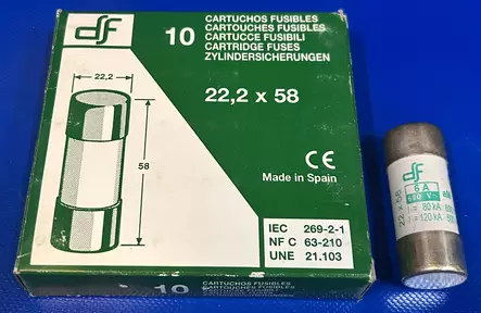 22*58 mm 6A 690V aM Putkivaroke iskurilla - Keraamiset putkisulakkeet aM - 442206 - 1