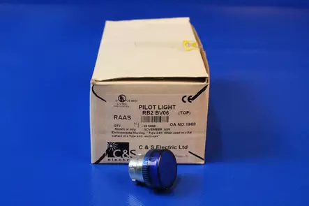 Merkkilampun sininen kupu - 22mm HÄTÄ-Seis-, ohjaus- ja 1-0 painikke - RB2BV06 - 1