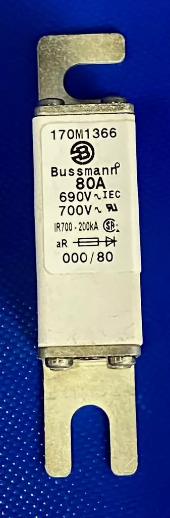 000 / 80 80A 690V aR Erik.nop.kahvavaroke - Erikoisnopeat NH kahvasulakkeet pulttiki - 170M1366 - 1