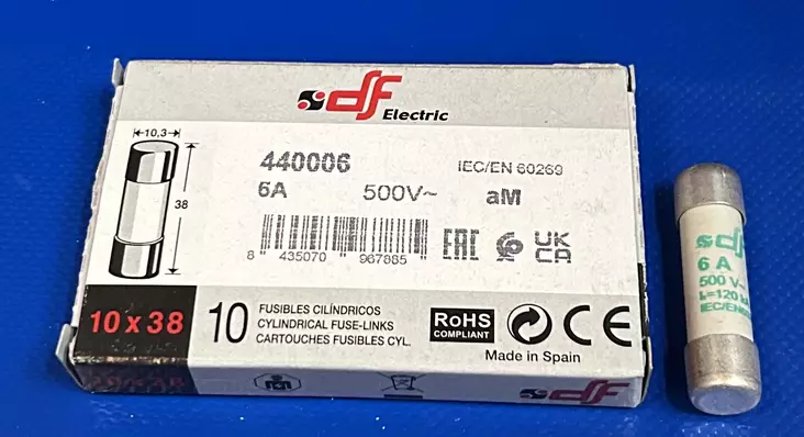 10*38 mm 6A 500V aM Putkivaroke - Keraamiset putkisulakkeet aM - 3121413-440006 - 1