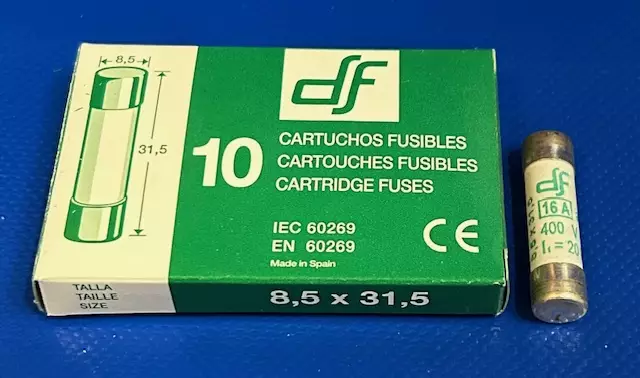 8,5*31,5 mm 16A 400V aM Putkivaroke - Keraamiset putkisulakkeet aM - 3121392-411116 - 1