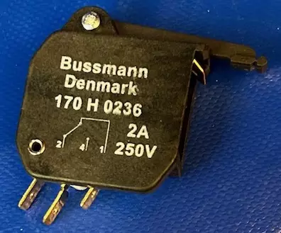 Mikrokytkin BUSSMANN DIN 43620 2A 250V - Tarvikkeet NH-kahvavarokealustoille - 170H0236 - 1