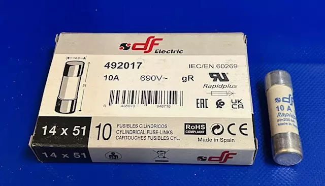 14*51 mm 10A 690V gR Putkivaroke Erikoisnopea keraaminen putkisulake - Erikoisnopeat putkisulakkeet gR - 3121346-492017 - 1