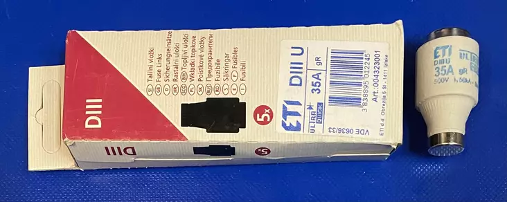 Erikoisnopea tulppasulake DIII 35A 500V gR Silized - Erikoisnopeat tulppasulakkeet E27 / DII  - 3021177 - 1