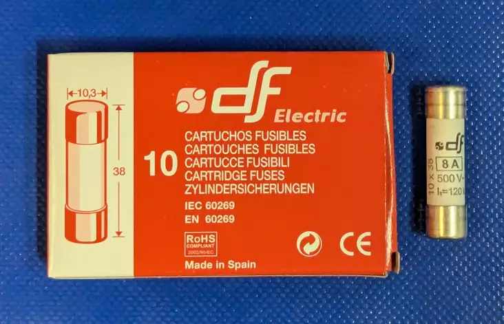 10*38 mm 8A 500V gL Putkivaroke - Keraamiset putkisulakkeet gG - 3121400-420008 - 1