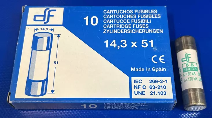 14*51 mm 8A 690V aM Putkivaroke - Keraamiset putkisulakkeet aM - 3121440-441008 - 1