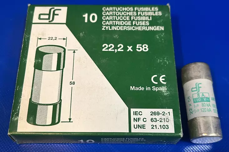 22*58 mm 8A 690V aM Putkivaroke iskurilla - Keraamiset putkisulakkeet aM - 442208 - 1