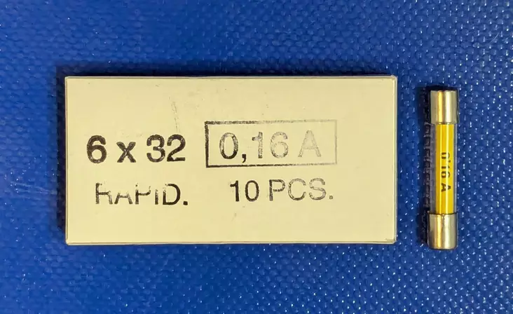6,3*32 mm 0,16A 250V F Lasiputkisulake - Lasiputkisulakkeet 6,3x32mm nopeat (F) j - 504008 - 1