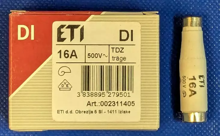 DI 16A hidas 500V Tulppasulake Diazed E16 - Diazed tulppasulakkeet DI / E16 ja DIV / - 3021138 - 1