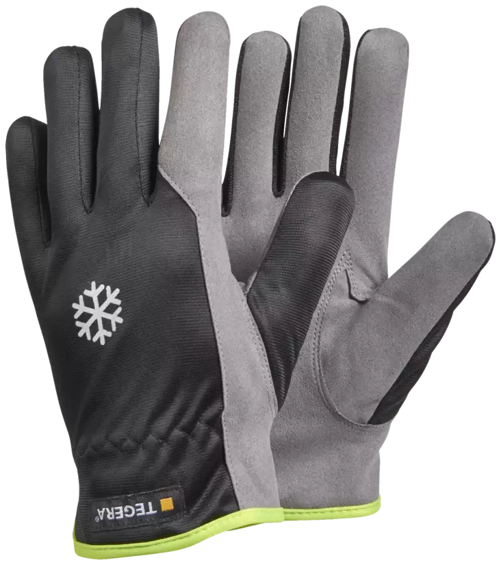 TEGERA 322-8 Keinonahkainen asennuskäsine, jossa fleecevuori. Lämmin ja mukava työssä. Vahvike etusormessa parantaa kestävyyttä ja kuminauha tarjoaa tiukan istuvuuden. - Talvityökäsineet - Tegera-322-8 - 1