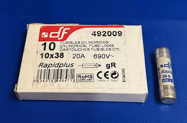 10*38 mm 20A 690V gR Putkivaroke - Erikoisnopeat putkisulakkeet gR - 3121340-492009 - 1