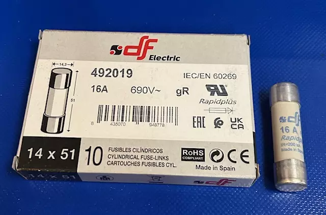 14*51 mm 16A 690V gR Putkivaroke - Erikoisnopeat putkisulakkeet gR - 3121348-492019 - 1