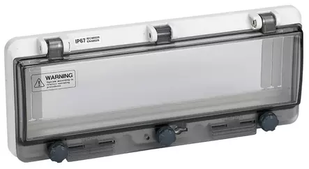 DIN-aukon läppäkansi 12-Mod. ruuvi IP67 - DIN-Aukkoläppäkannet kotelon pintaan - NP412B - 1