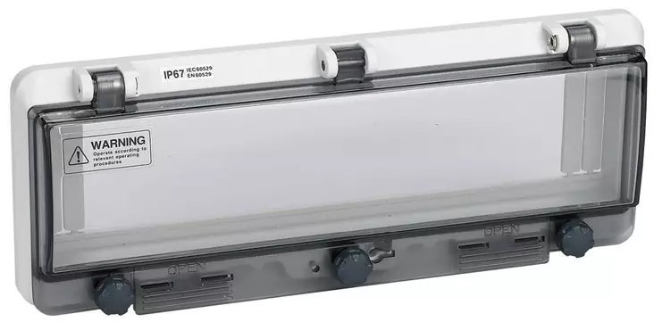 DIN-aukon läppäkansi 13-Mod. ruuvi IP67 - DIN-Aukkoläppäkannet kotelon pintaan - NP413B - 1