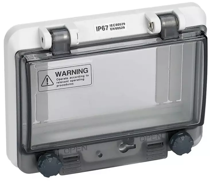 DIN-aukon läppäkansi 6-Mod. ruuvi IP67 - DIN-Aukkoläppäkannet kotelon pintaan - NP46B - 1