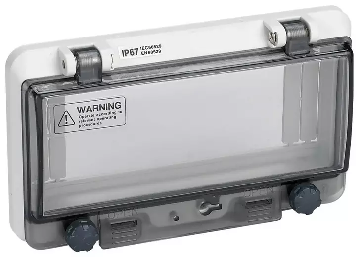 DIN-aukon läppäkansi 8-Mod. ruuvi IP67 - DIN-Aukkoläppäkannet kotelon pintaan - NP48B - 1