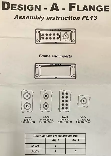 Ykköskoon multilaippa TSS-FL13B (3xM20 6-13mm), multilaippa vedonpoistolla - TSS Modifioitavat multilaipat - 2665405C - 2