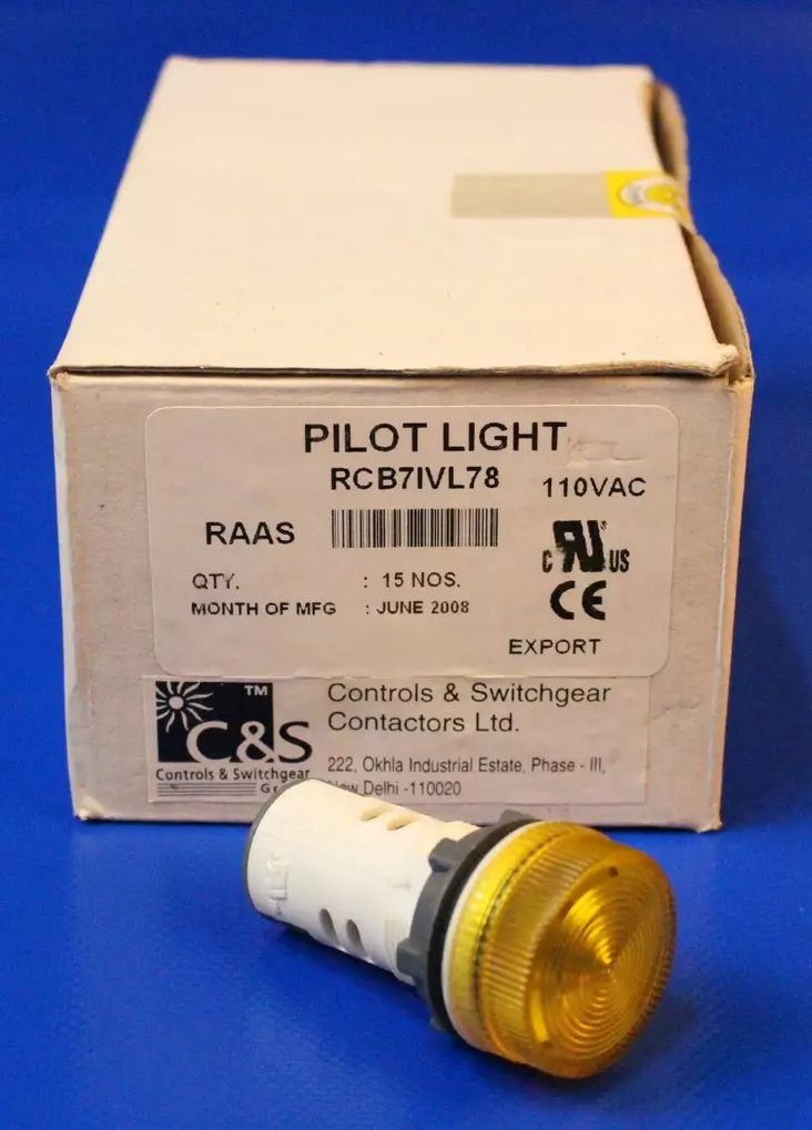 LED-merkkilamppu 22mm Keltainen 110Vac - 22mm LED-merkkivalot 110Vac - RCB7IVL78110Vac - 1