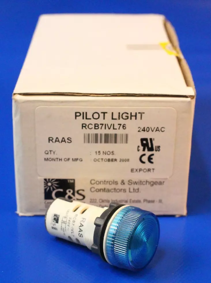 LED-merkkilamppu 22mm Sininen 240Vac - 22mm LED-merkkivalot 240Vac (sin, kelt, - RCB7IVL76240Vac - 1