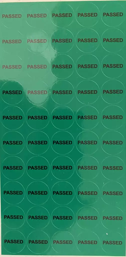 Pyöreä Passed tarra 135kpl/arkki - A4 4-väri Muotoonleikatut tarrat  - TarPASSED - 1