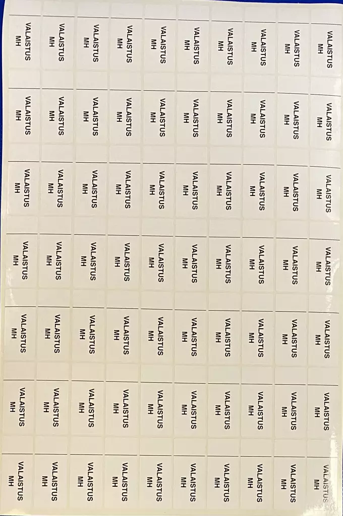 Ryhmäkeskustarra valaistus Makuuhuone 1-mod 70kpl arkilla - A4 4-väri Muotoonleikatut tarrat - RK-TARValaistusMH - 1