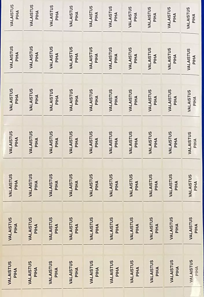 Ryhmäkeskustarra Valaistus Piha 1mod - A4 4-väri Muotoonleikatut tarrat  - RK-TARValaistusPih - 1