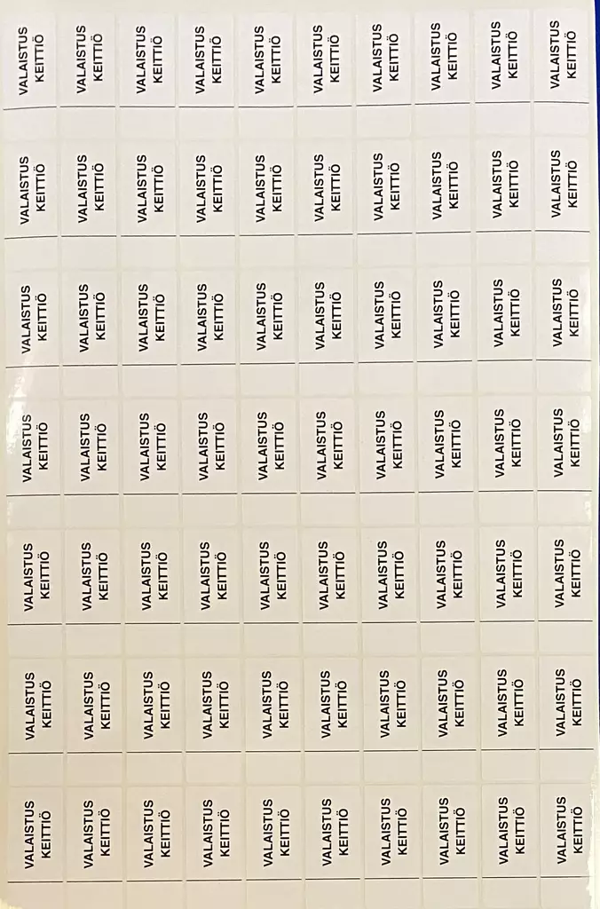 Ryhmäkeskustarra valaistus Keittiö 1-mod 70kpl arkilla - A4 4-väri Muotoonleikatut tarrat  - RK-TARValaistusKei - 1