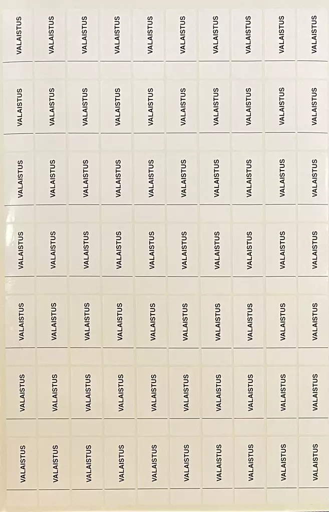 Ryhmäkeskustarra Valaistus 1-mod arkilla 70 kpl - A4 4-väri Muotoonleikatut tarrat  - RK-TAR_Valaistus1M - 1