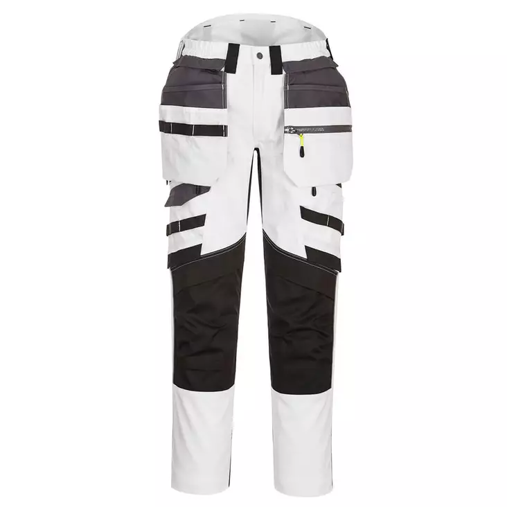 DX4 Stretch valko-musta riipputaskuhousu - Miesten huomiotyöhousut - DX440WGR - 1